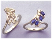 Solid Sterling Silver or 14kt Gold Marquise Cluster Style Pre-Notched Blank Ring Size 7 shank setting 163-285/143-285