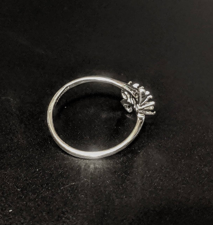 Solid Sterling Silver or 14kt Gold Three Stone Cluster Ladies Pre-Notched Blank Ring Size 6-8 setting 163-276/143-276