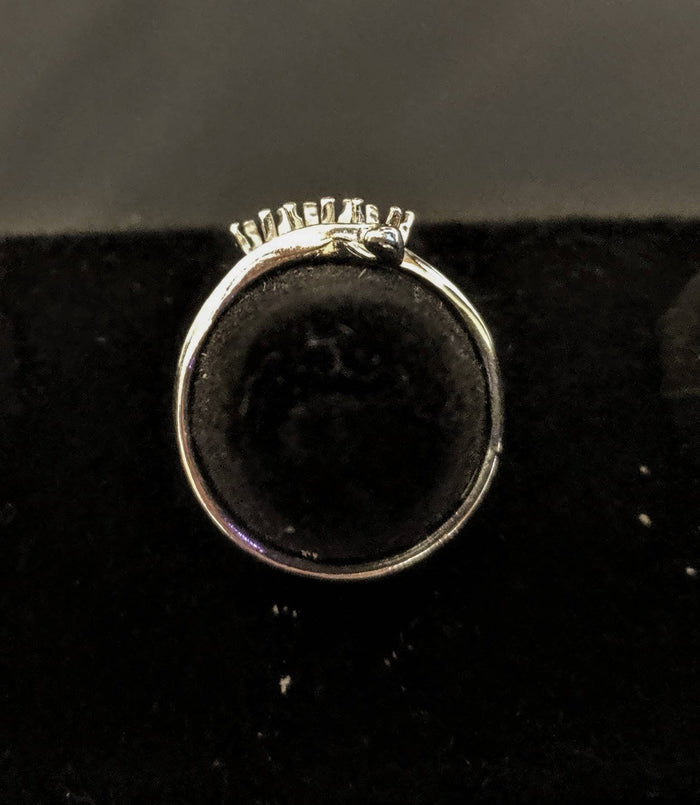 Solid Sterling Silver or 14kt Gold Three Stone Cluster Ladies Pre-Notched Blank Ring Size 6-8 setting 163-276/143-276