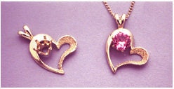 Solid Sterling Silver or Solid 14kt Gold 4mm-6mm Round Semi-Textured Heart Pendant Setting, New, Made in USA 161-135/141-135