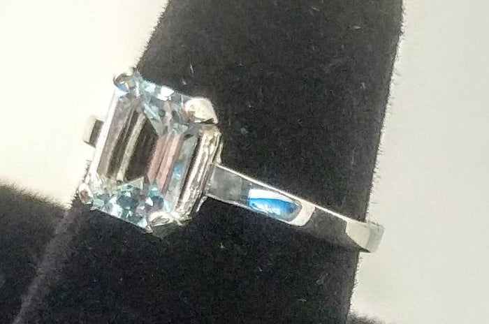 Solid Sterling Silver, Solid Yellow, White, or Rose 14kt Gold Natural Aquamarine Ring, Solitaire Custom Made Ring Size 5-8 143-020