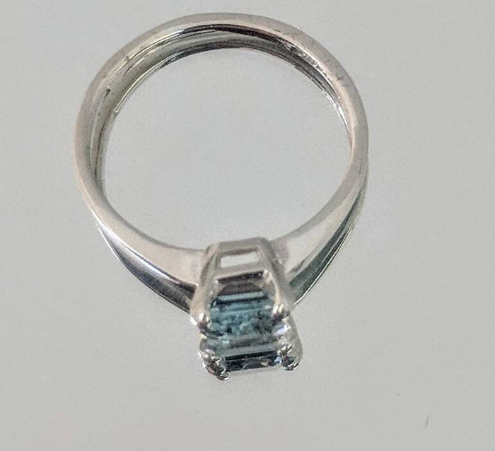 Solid Sterling Silver, Solid Yellow, White, or Rose 14kt Gold Natural Aquamarine Ring, Solitaire Custom Made Ring Size 5-8 143-020