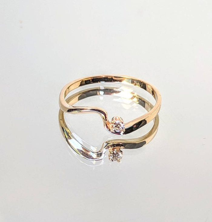 Solid Yellow or White Gold Natural Diamond Promise Ring, Diamond Accented, SI Clarity, Ring, 143-704 Fine Jewelry, Petite, Engagement