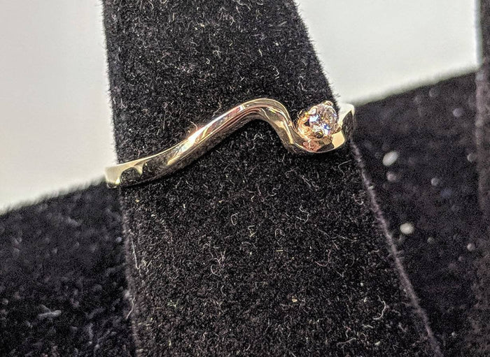 Solid Yellow or White Gold Natural Diamond Promise Ring, Diamond Accented, SI Clarity, Ring, 143-704 Fine Jewelry, Petite, Engagement