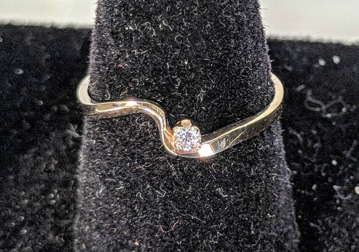 Solid Yellow or White Gold Natural Diamond Promise Ring, Diamond Accented, SI Clarity, Ring, 143-704 Fine Jewelry, Petite, Engagement