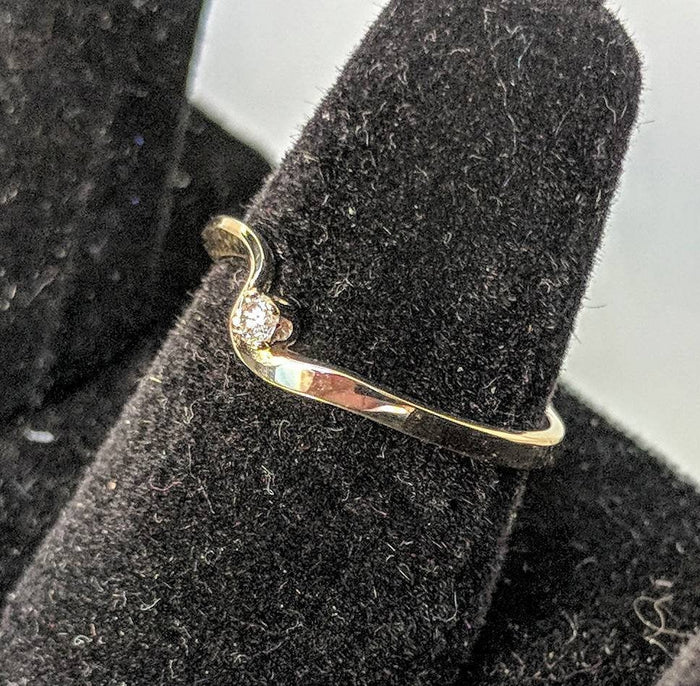 Solid Yellow or White Gold Natural Diamond Promise Ring, Diamond Accented, SI Clarity, Ring, 143-704 Fine Jewelry, Petite, Engagement