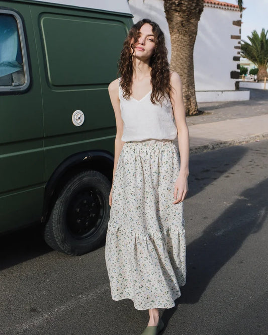 SORRENTO CAMI LINEN TOP-CREAM