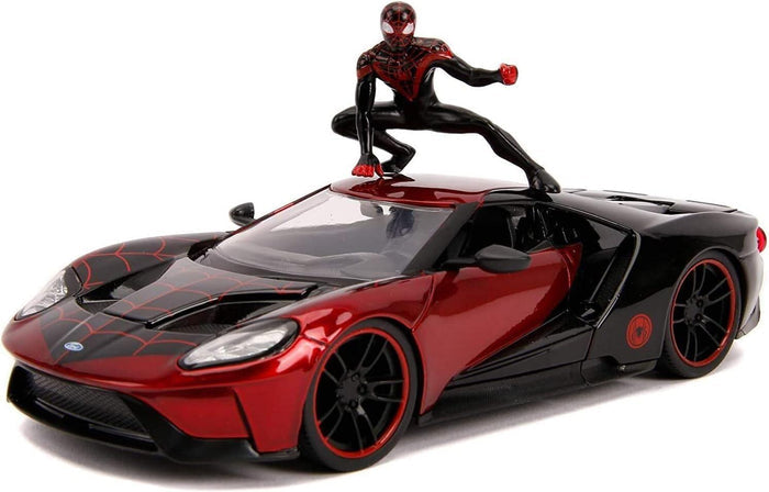 Spider-Man - 2017 Ford GT w/ Miles Morales Hollywood Rides 1:24 Scale Die Cast Vehicle