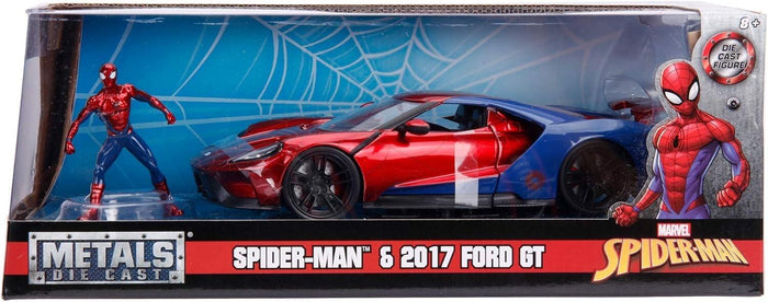 Spider-Man - 2017 Ford GT w/ Spider-Man Hollywood Rides 1:24 Scale Die Cast Vehicle