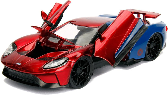 Spider-Man - 2017 Ford GT w/ Spider-Man Hollywood Rides 1:24 Scale Die Cast Vehicle