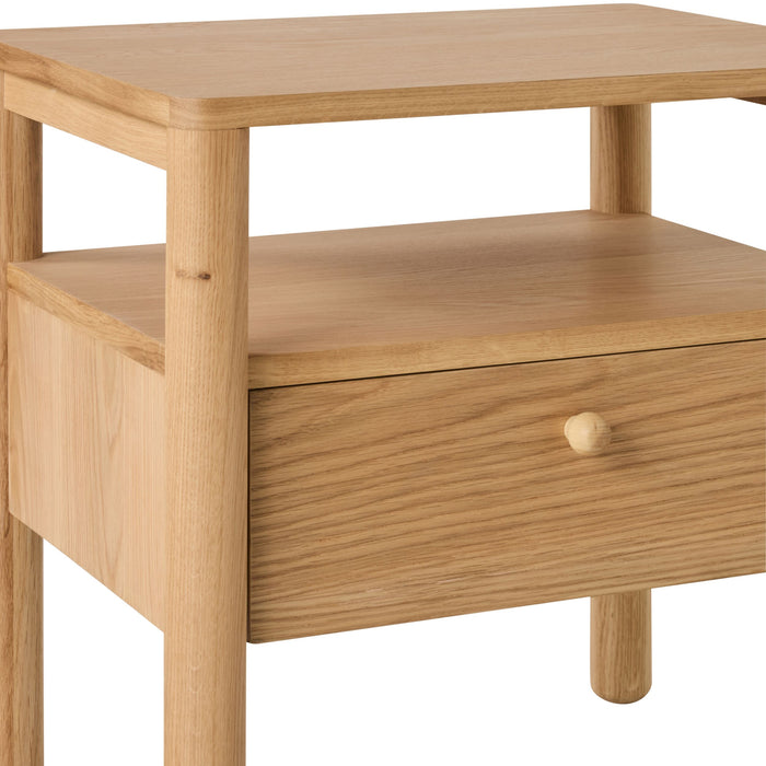 Spintara 1 Drawer Bedside Table Light Oak