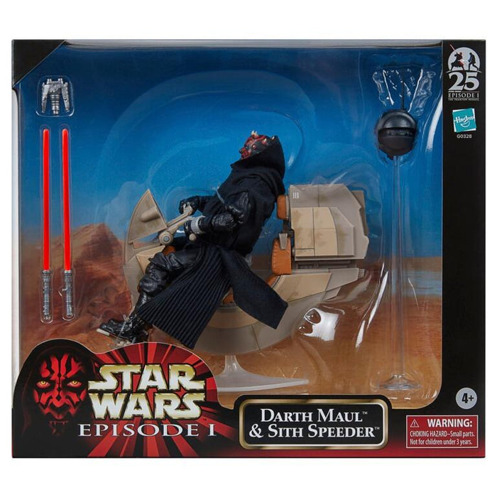 Star Wars Black Series 6 Inch Action Figure Vehicle - Darth Maul with Sith Speeder