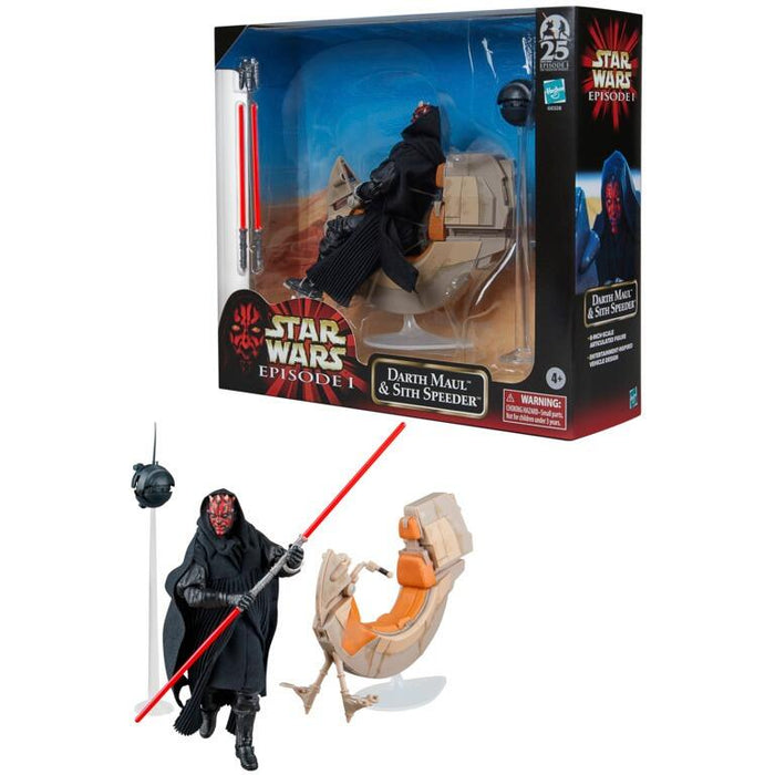 Star Wars Black Series 6 Inch Action Figure Vehicle - Darth Maul with Sith Speeder