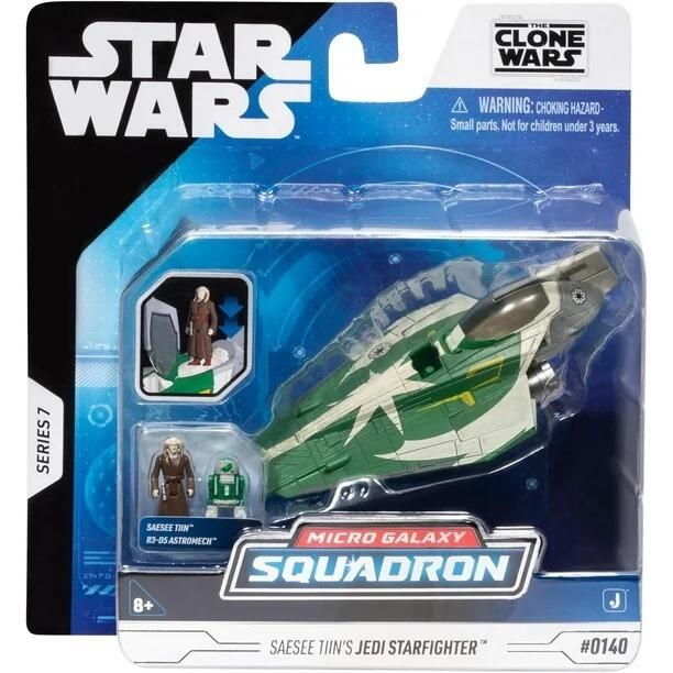Star Wars Micro Galaxy Squadron 3 Inch Vehicle Series 7 - Saesee Tiin With Jedi Starfighter