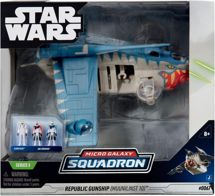 Star Wars Micro Galaxy Squadron 8 Inch Deluxe Vehicle Series 3 - Republic Gunship (Muunilinst-10)