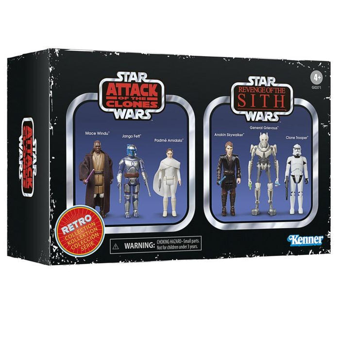 Star Wars Retro Action Figure Prequels AOTC ROTS - Boxed Set of 6