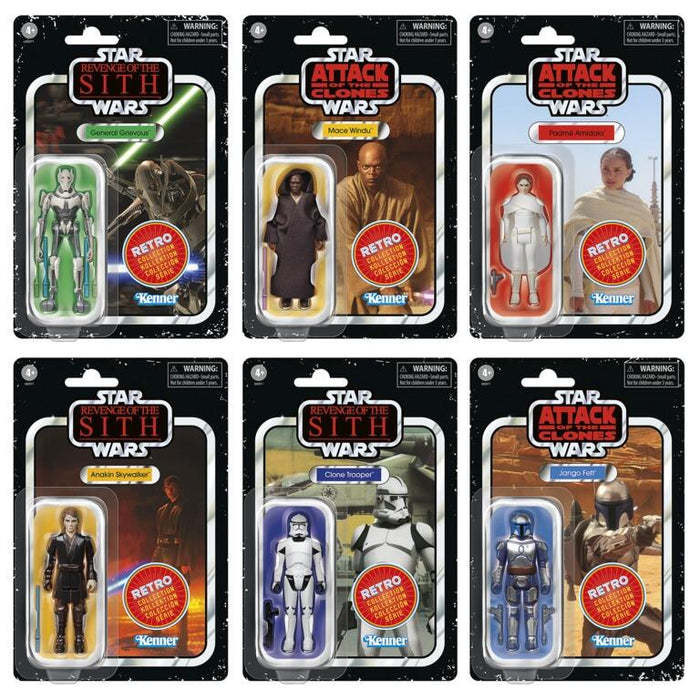 Star Wars Retro Action Figure Prequels AOTC ROTS - Boxed Set of 6