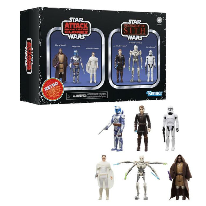 Star Wars Retro Action Figure Prequels AOTC ROTS - Boxed Set of 6