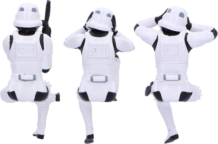 Star Wars The Original Stormtrooper 4.5 Inch Resin Collectible Figurine - Three Wise Stormtroopers (Sitting)