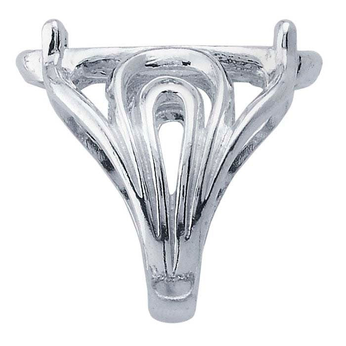 Sterling Silver 22x8 mm Oval Tapered Shank Cabochon Ring Mounting blank Cab (Cabochon) setting Size 6, 9200046