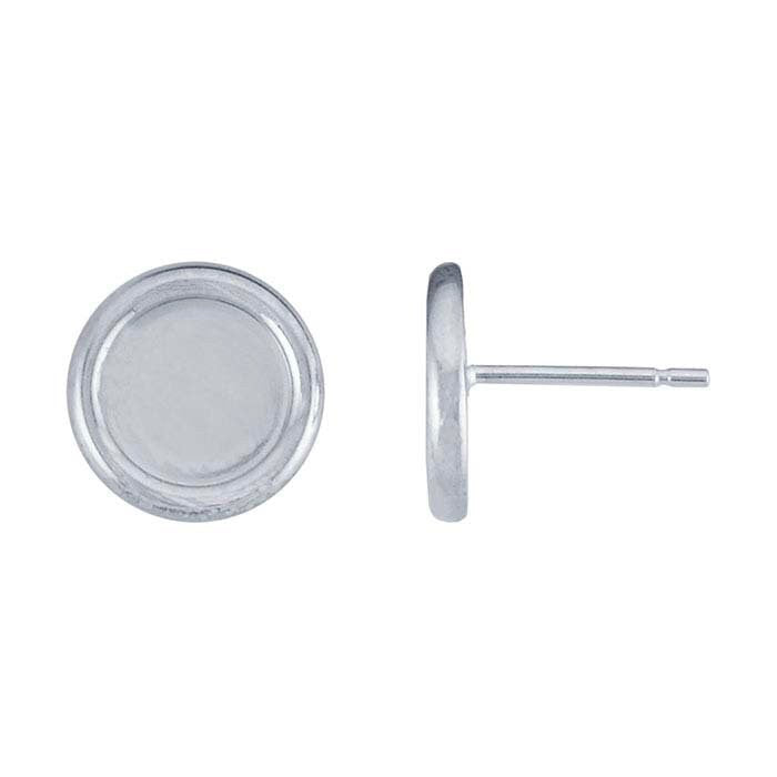 Sterling Silver 4 to 8mm Round Cabochon Post Earring Mounting, Round Cabochon Earrings, Blank Setting, Stud
