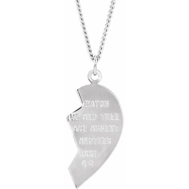 Sterling Silver Miz Pah Necklace, Rhodium Plated