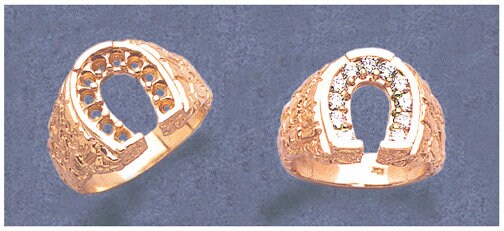 Sterling Silver or 10kt Gold 2.25-2.5mm Rd Horseshoe Pre-Notched Blank Mens Ring Sz 10, setting 163-330-31/143-330-31