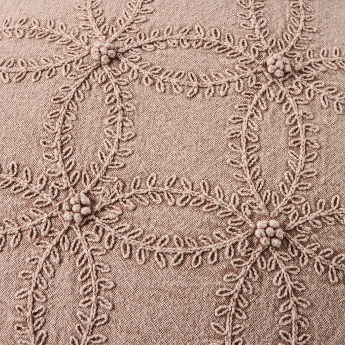 Stitch Scalloped Cushion Dusty Rose 50x50cm