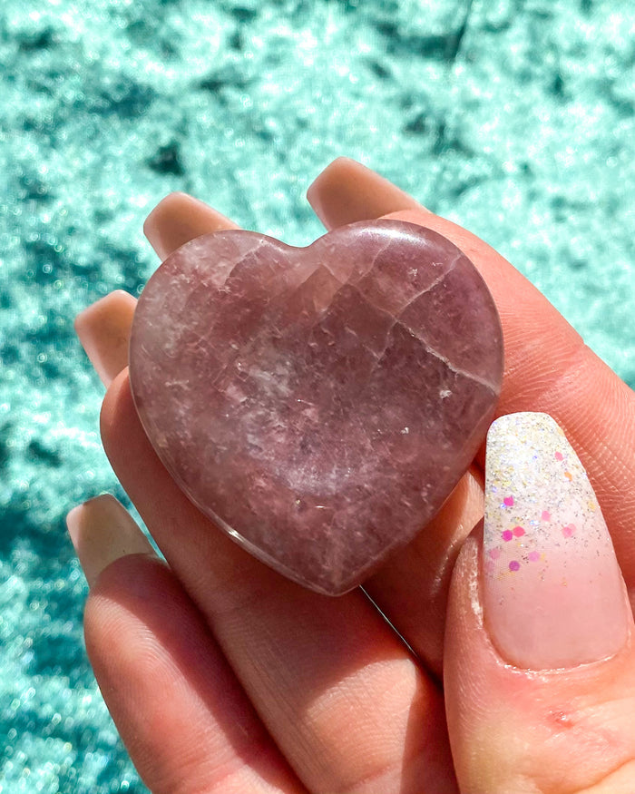 Strawberry Aventurine “Quartz” Heart Worry Stone