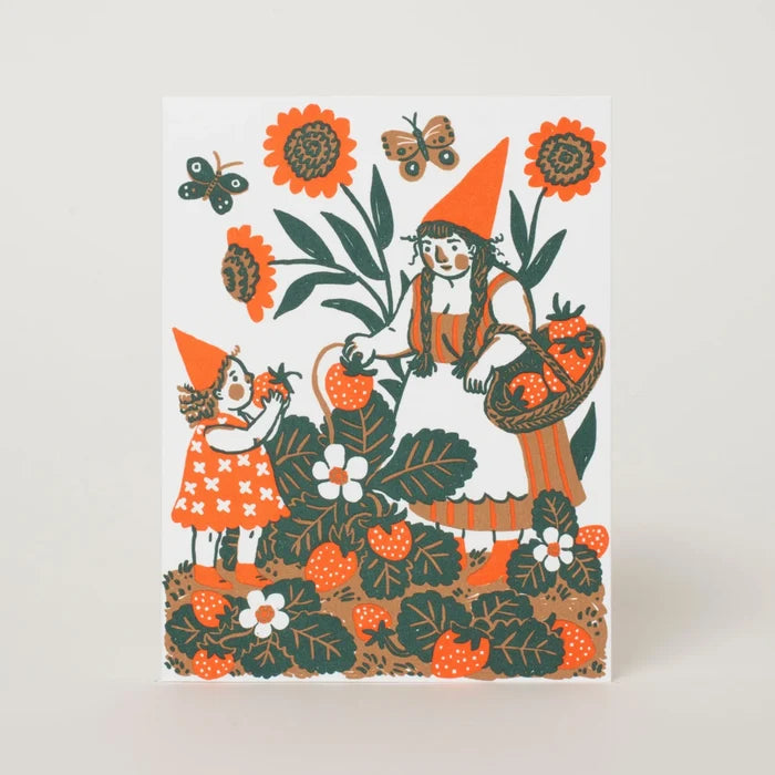 STRAWBERRY PICKING CARD