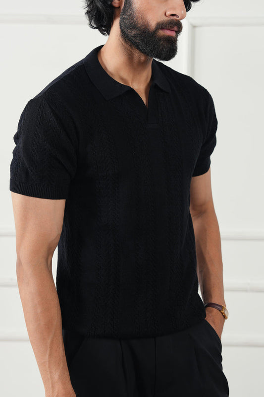 Striped Knit Polo Shirt (MKP-04)