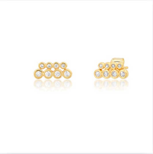 TAI Bezel Set Double Row CZ Studs