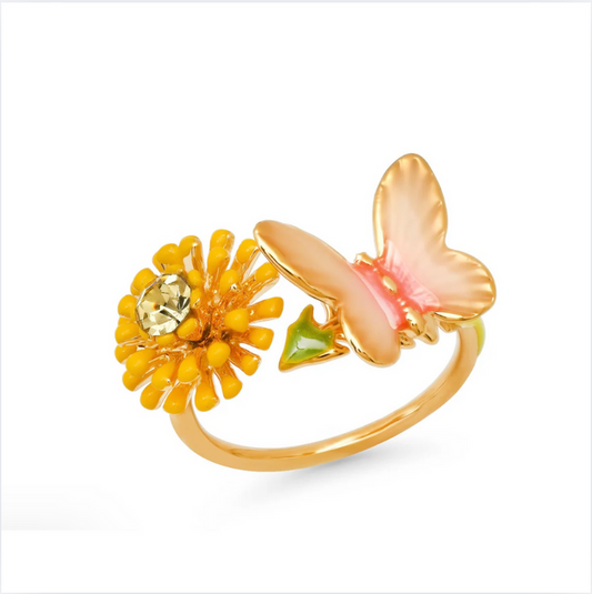 TAI Butterfly and Daisy Open Ring