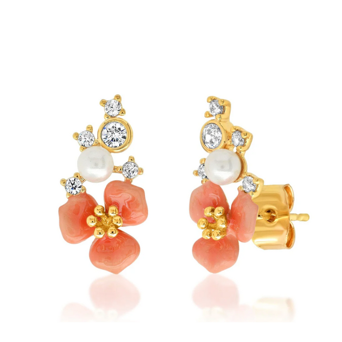TAI Coral Flower Cluster Studs