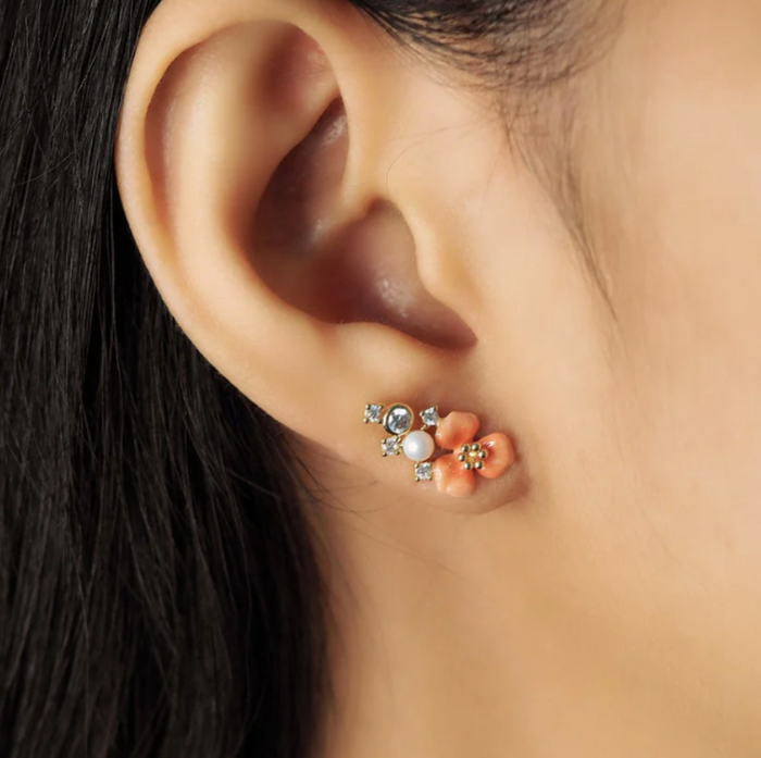 TAI Coral Flower Cluster Studs