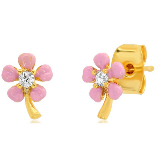 TAI Enamel Flower Stud Earring