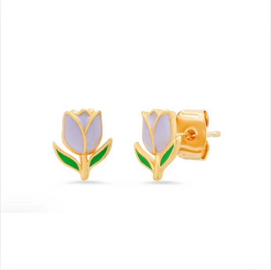 TAI Enamel Tulip Studs