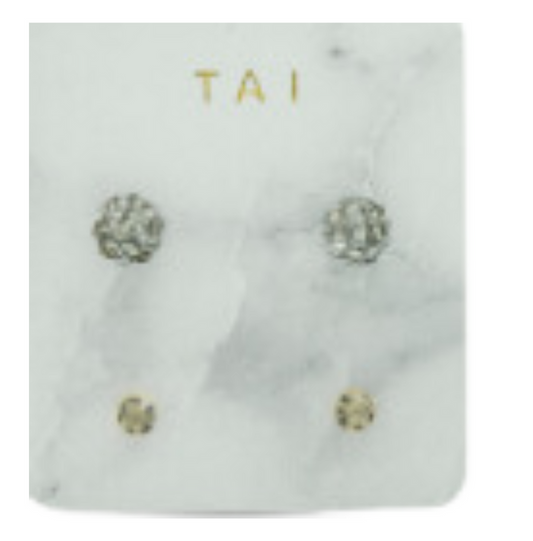 TAI Set of Ball Stud Earrings