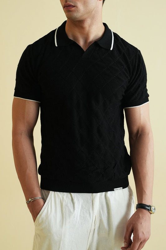 Textured Knitted Polo Shirt (KPS-11)