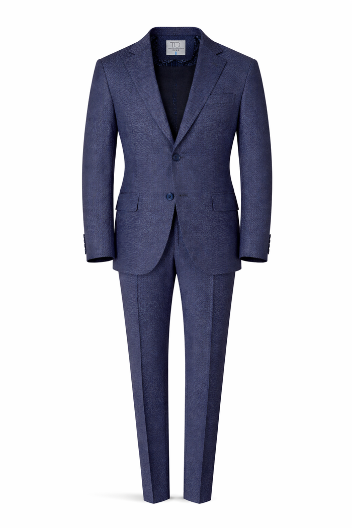 T.O. Boy's Fashion Soho Stretch Suit - Light Blue on Navy