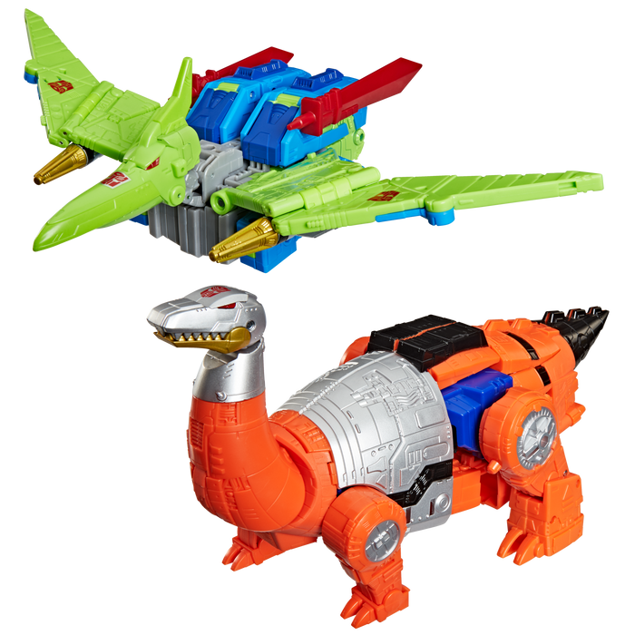 Transformers Age of The Primes Leader Class Action Figure 2-Pack - G2 Dinobot Swoop & G2 Dinobot Sludge