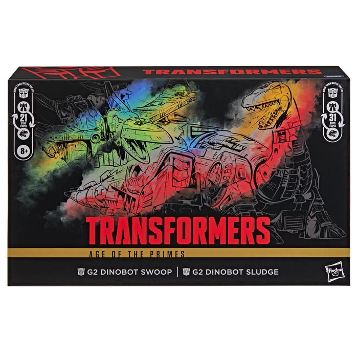Transformers Age of The Primes Leader Class Action Figure 2-Pack - G2 Dinobot Swoop & G2 Dinobot Sludge