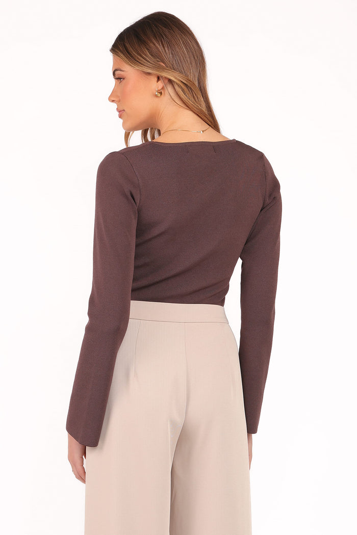 Petal and Pup USA TOPS Trinity Long Sleeve Top - Chocolate Brown