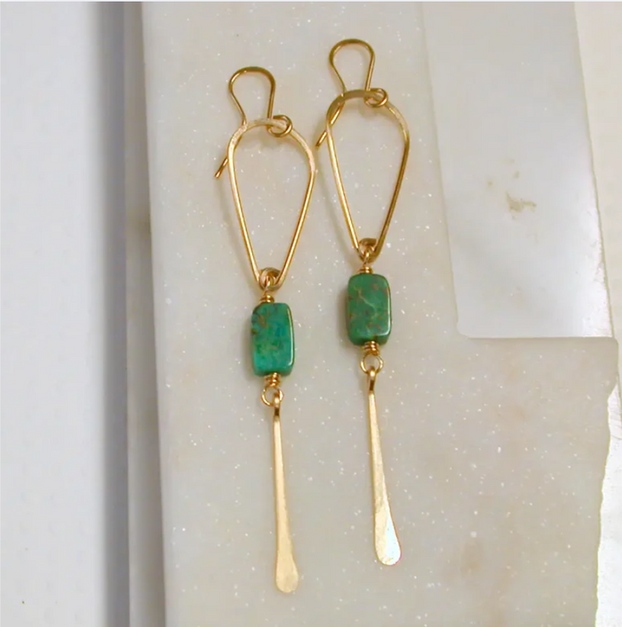 Turquoise Teardrop Statement Earrings