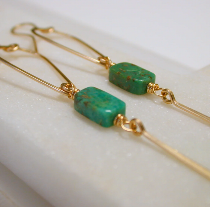 Turquoise Teardrop Statement Earrings
