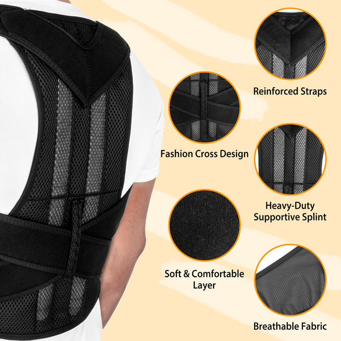 Unisex Back Posture Corrector – Shoulder & Lumbar Support
