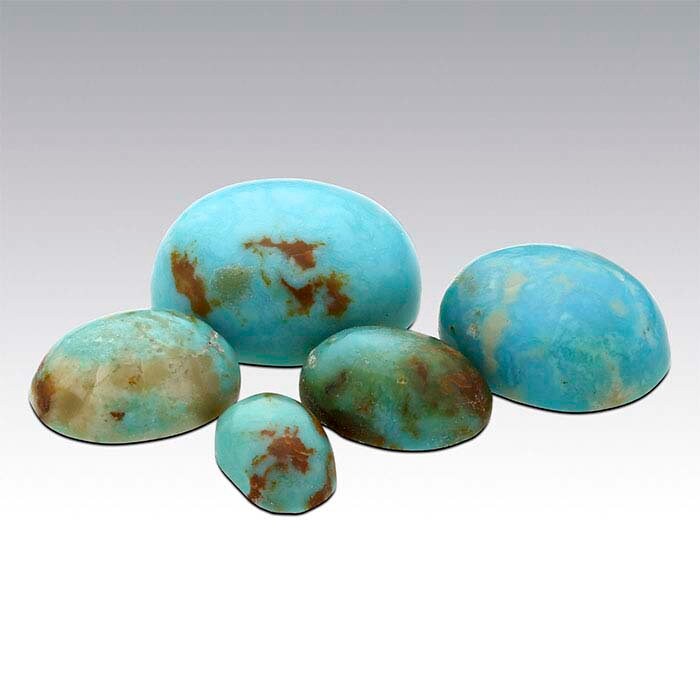 USA Natural Arkansas Mona Lisa Turquise Cab (Cabochon) 6x4-10x8mm Oval, Mined and Cut in USA
