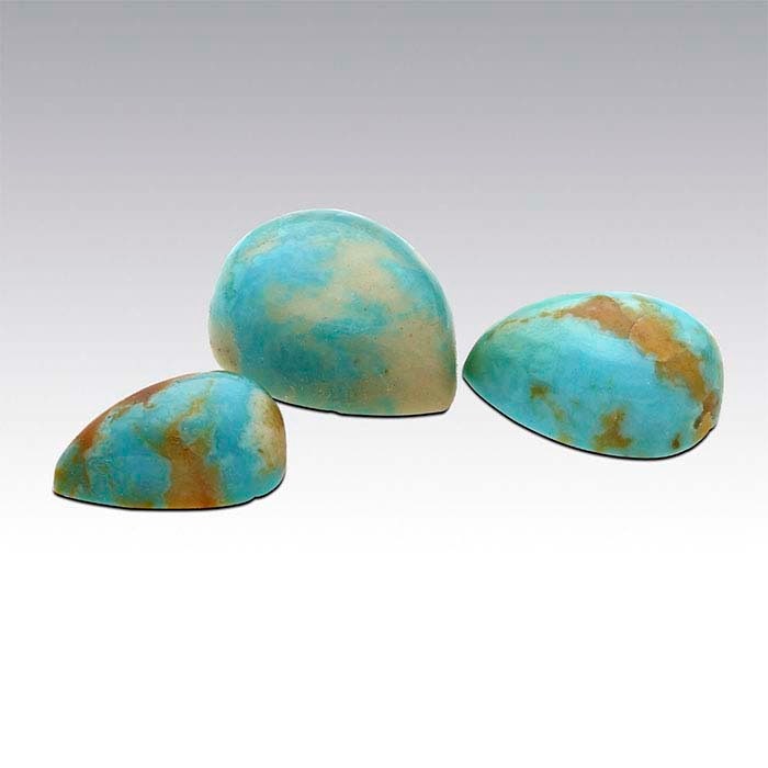 USA Natural Arkansas Mona Lisa Turquise Cab (Cabochon) 8x5 to 10x8 Pear, Mined and Cut in USA