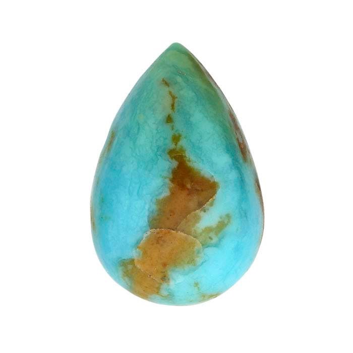 USA Natural Arkansas Mona Lisa Turquise Cab (Cabochon) 8x5 to 10x8 Pear, Mined and Cut in USA