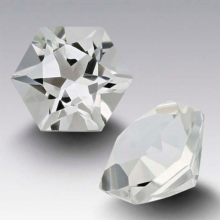 USA, Natural Genuine Arkansas Ice Quartz, White Clear Crystal Quartz, 5mm, 6mm, 108mm Hexagon Cut, VVS, Loose Stone, Mined and Cut in USA